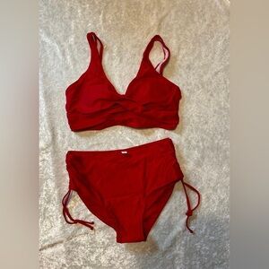 Bikini, red, high waisted NW/OT